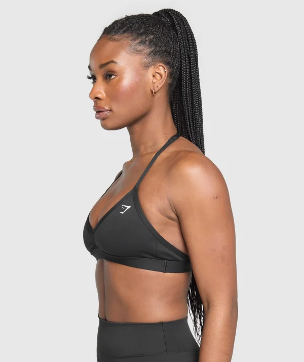 Clearance Gymshark Minimal Halterneck Sports Bra Black