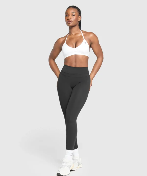 Fashion Gymshark Minimal Halterneck Sports Bra White