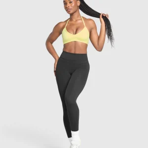 Sale Gymshark Minimal Halterneck Sports Bra RefreshYellow