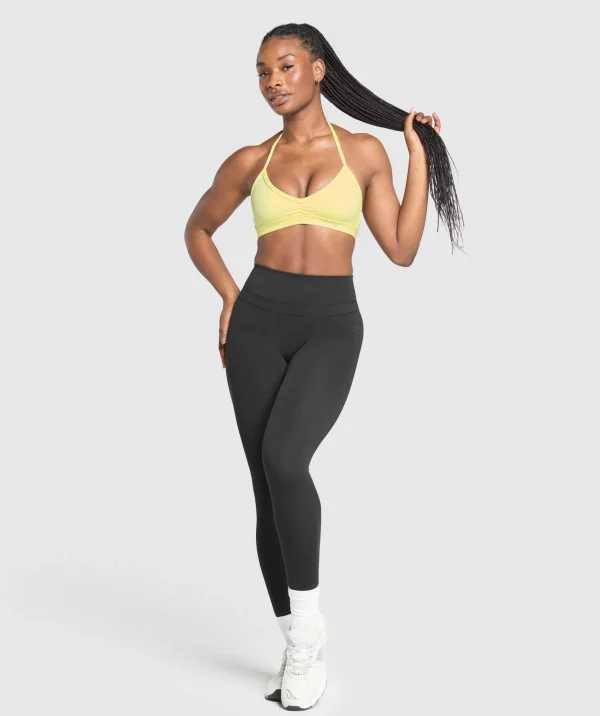 Sale Gymshark Minimal Halterneck Sports Bra RefreshYellow