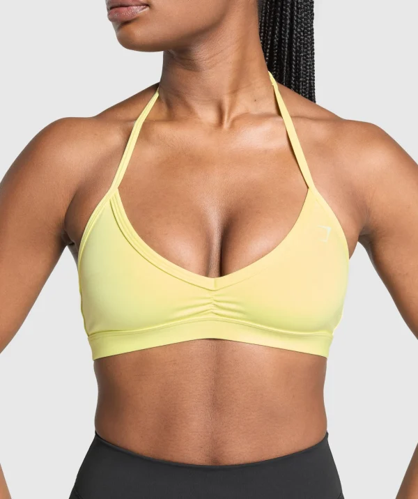 Sale Gymshark Minimal Halterneck Sports Bra RefreshYellow