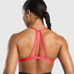 Outlet Gymshark Minimal Sports Bra CoralRed