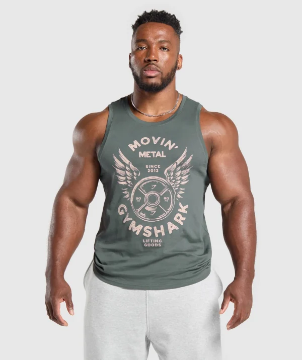 Best Gymshark Movin' Metal Graphic Tank SlateTeal