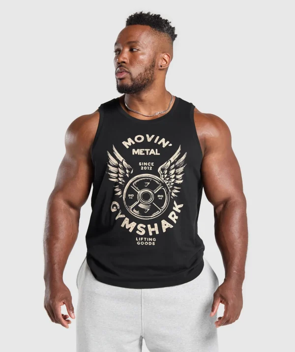 Sale Gymshark Movin' Metal Graphic Tank Black