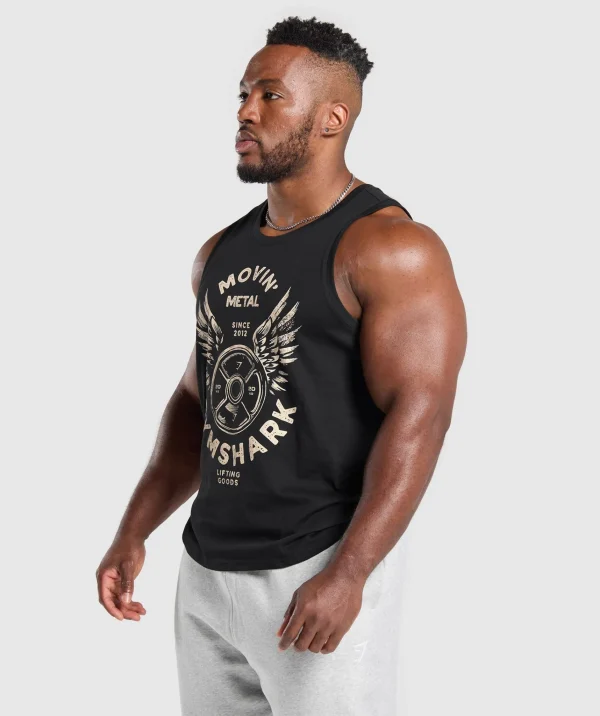 Sale Gymshark Movin' Metal Graphic Tank Black