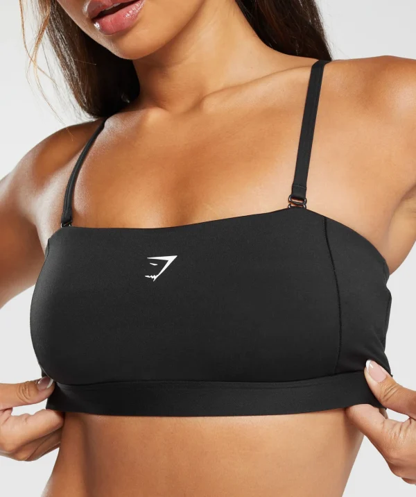 Discount Gymshark Multi Way Strap Bandeau Bra Black