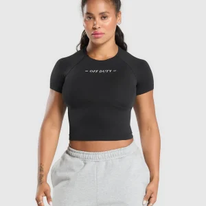 Best Gymshark Off Duty Seamless Baby Tee Black