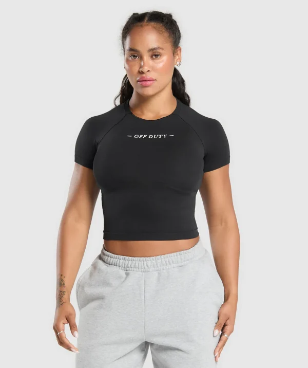 Best Gymshark Off Duty Seamless Baby Tee Black