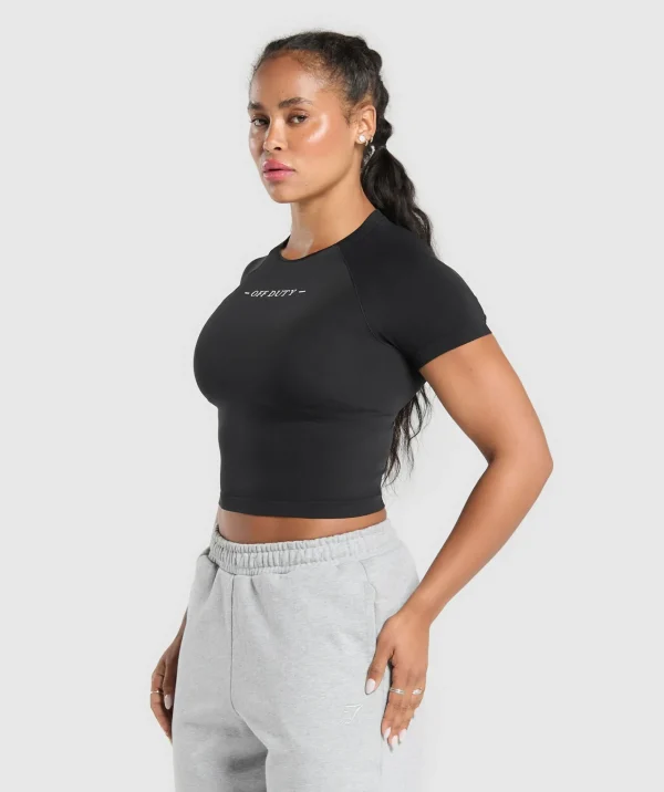 Best Gymshark Off Duty Seamless Baby Tee Black