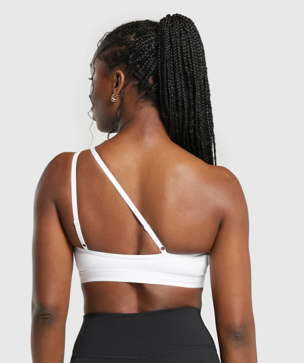 Clearance Gymshark One Shoulder Sports Bra White