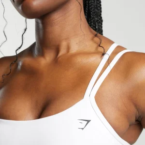 Clearance Gymshark One Shoulder Sports Bra White