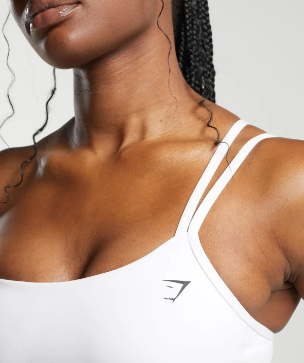 Clearance Gymshark One Shoulder Sports Bra White