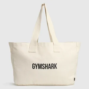 New Gymshark Oversized Canvas Tote EcruWhite