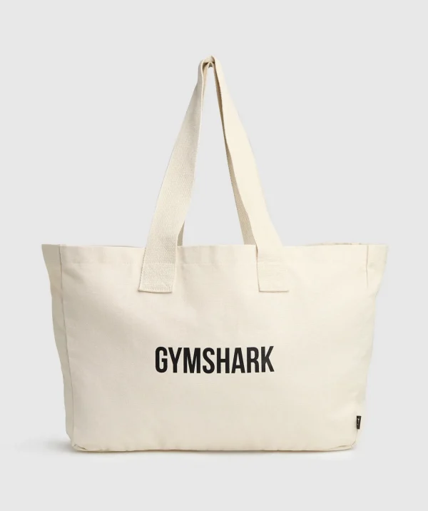 New Gymshark Oversized Canvas Tote EcruWhite