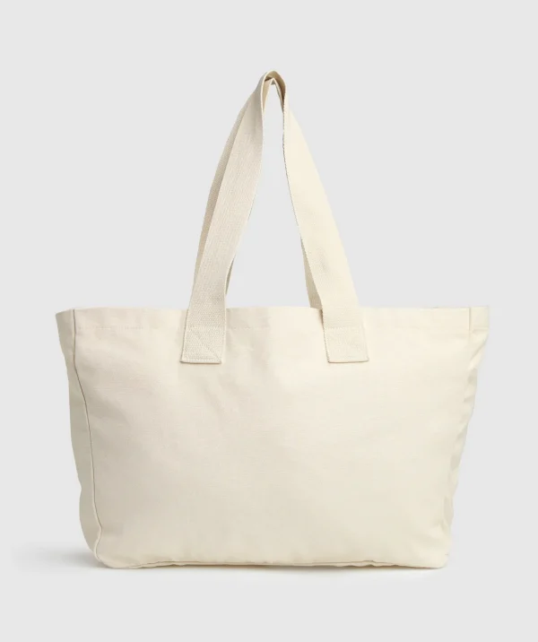 New Gymshark Oversized Canvas Tote EcruWhite