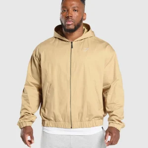 Hot Gymshark Oversized Hooded Jacket SandBeige