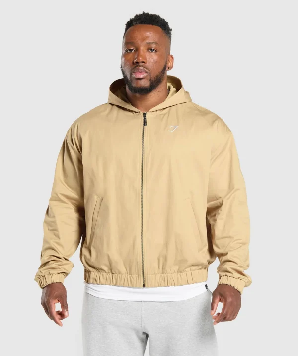 Hot Gymshark Oversized Hooded Jacket SandBeige