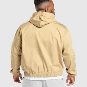 Hot Gymshark Oversized Hooded Jacket SandBeige