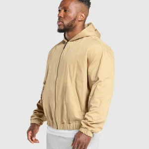 Hot Gymshark Oversized Hooded Jacket SandBeige