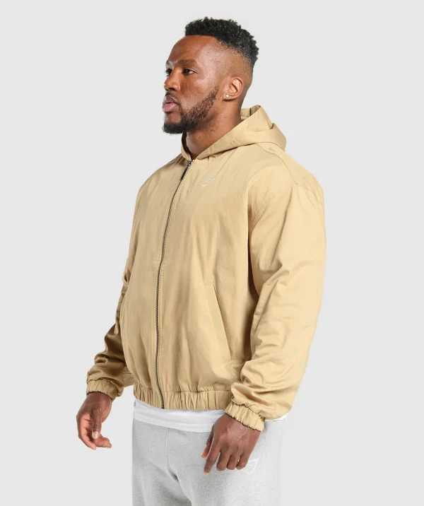 Hot Gymshark Oversized Hooded Jacket SandBeige