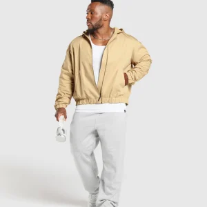 Hot Gymshark Oversized Hooded Jacket SandBeige