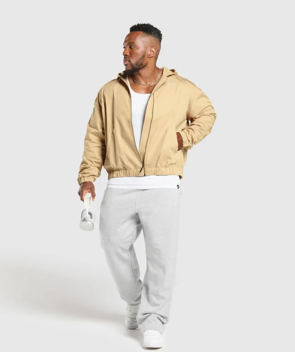 Hot Gymshark Oversized Hooded Jacket SandBeige