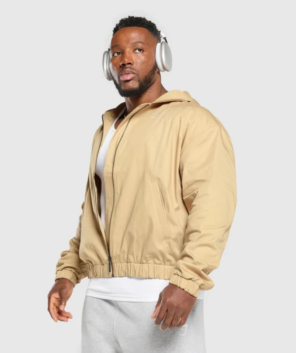 Hot Gymshark Oversized Hooded Jacket SandBeige