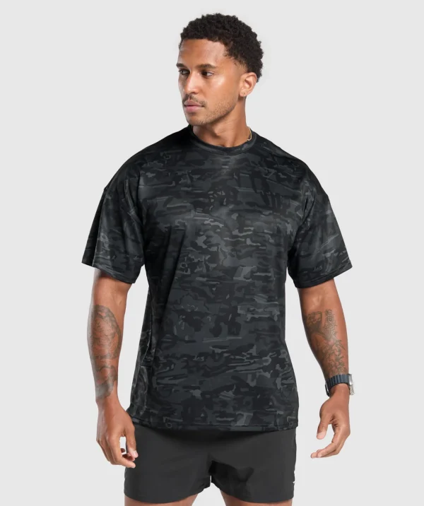 Online Gymshark Oversized Performance T-Shirt ObsidianBlack