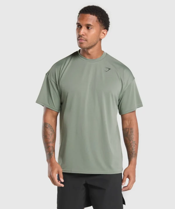 New Gymshark Oversized Performance T-Shirt UnitGreen