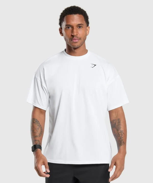 Hot Gymshark Oversized Performance T-Shirt White