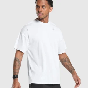 Hot Gymshark Oversized Performance T-Shirt White