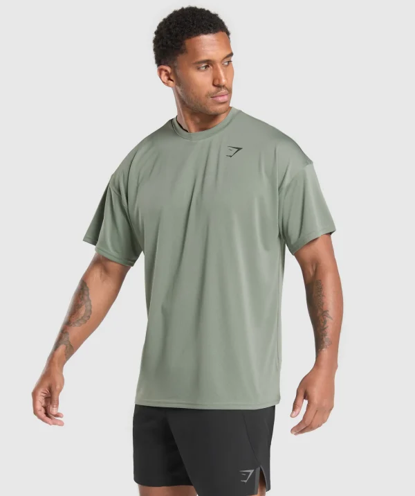 New Gymshark Oversized Performance T-Shirt UnitGreen