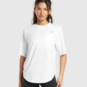 Clearance Gymshark Oversized Ruched T-Shirt White