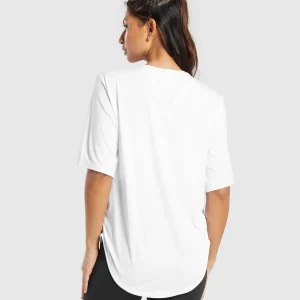 Clearance Gymshark Oversized Ruched T-Shirt White