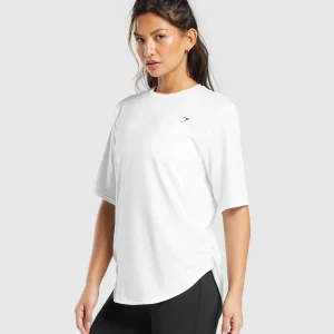 Clearance Gymshark Oversized Ruched T-Shirt White