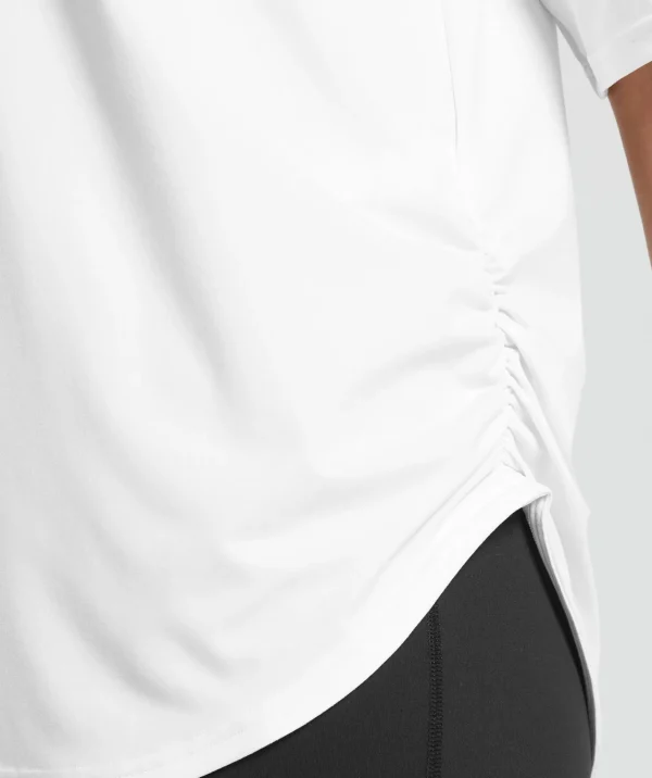 Clearance Gymshark Oversized Ruched T-Shirt White