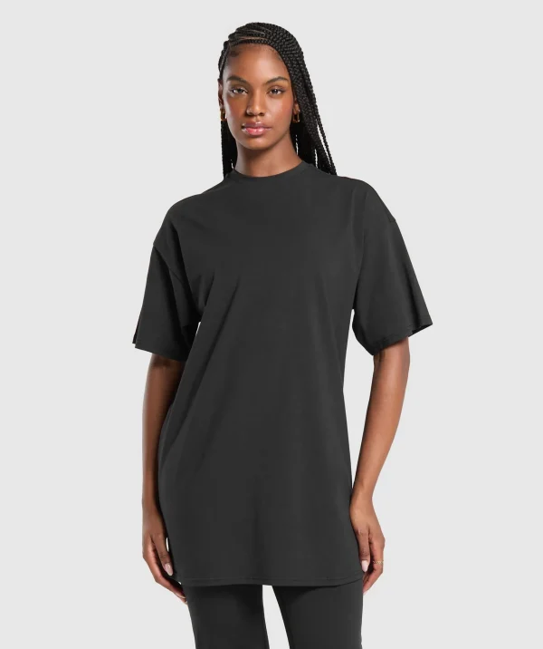 New Gymshark Oversized T-Shirt Dress Black