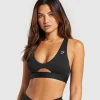 New Gymshark Peek A Boo Sports Bra Black