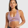 Online Gymshark Peek A Boo Sports Bra SoftPurple