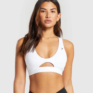 Best Gymshark Peek A Boo Sports Bra White