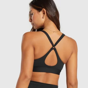 New Gymshark Peek A Boo Sports Bra Black