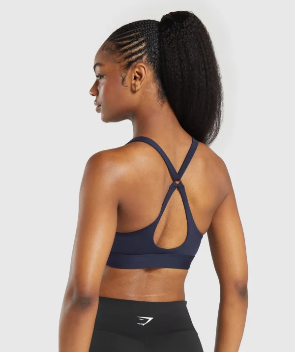 Hot Gymshark Peek A Boo Sports Bra HeavyBlue