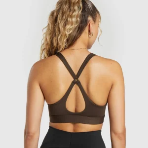 Discount Gymshark Peek A Boo Sports Bra ArchiveBrown