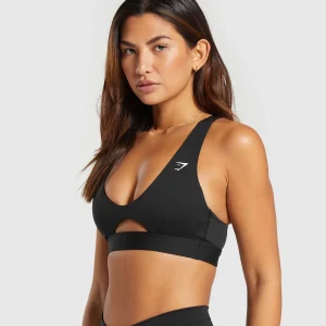 New Gymshark Peek A Boo Sports Bra Black