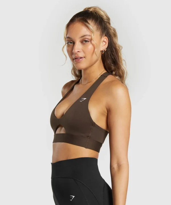 Discount Gymshark Peek A Boo Sports Bra ArchiveBrown