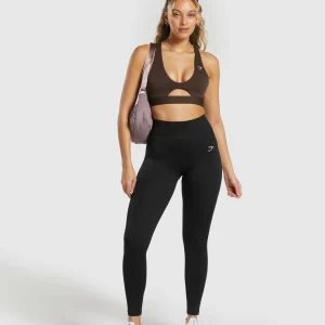 Discount Gymshark Peek A Boo Sports Bra ArchiveBrown