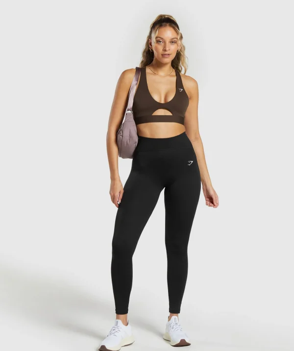 Discount Gymshark Peek A Boo Sports Bra ArchiveBrown