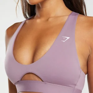 Online Gymshark Peek A Boo Sports Bra SoftPurple