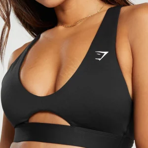 New Gymshark Peek A Boo Sports Bra Black