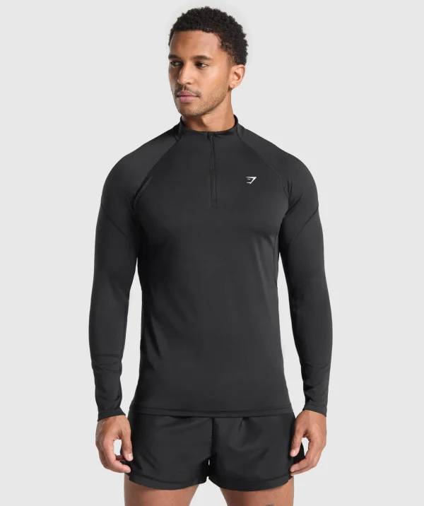 Online Gymshark Performance 1/4 Zip Black